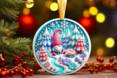 Round Christmas Ornament Sublimation|Clipart Product Image 2