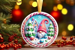 Round Christmas Ornament Sublimation|Clipart Product Image 2