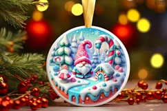 Round Christmas Ornament Sublimation|Clipart Product Image 2