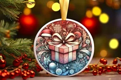 Round Christmas Ornament Sublimation|Clipart Product Image 1
