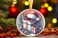 Round Christmas Ornament Sublimation|Clipart Product Image 1