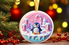 Round Christmas Ornament Sublimation|Clipart Product Image 2