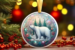 Round Christmas Ornament Sublimation|Clipart Product Image 1