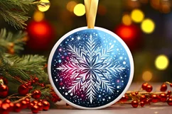 Round Christmas Ornament Sublimation|Clipart Product Image 1
