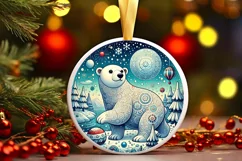 Round Christmas Ornament Sublimation|Clipart Product Image 1