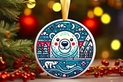 Round Christmas Ornament Sublimation|Clipart Product Image 1