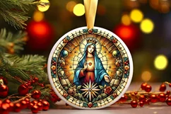 Round Christmas Ornament Sublimation|Clipart Product Image 2