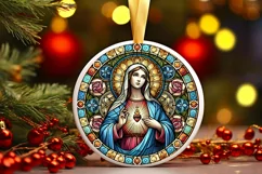 Round Christmas Ornament Sublimation|Clipart Product Image 2