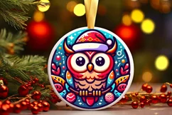 Round Christmas Ornament Sublimation|Clipart Product Image 1