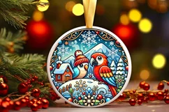 Round Christmas Ornament Sublimation|Clipart Product Image 2