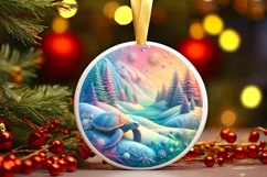 Round Christmas Ornament Sublimation|Clipart Product Image 1