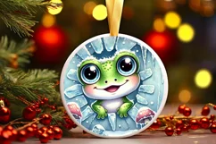 Round Christmas Ornament Sublimation|Clipart Product Image 2