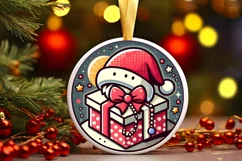 Round Christmas Ornament Sublimation|Clipart Product Image 1