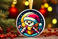 Round Christmas Ornament Sublimation|Clipart Product Image 1