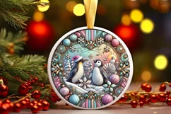 Round Christmas Ornament Sublimation|Clipart Product Image 2