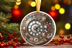 Round Christmas Ornament Sublimation|Clipart Product Image 2