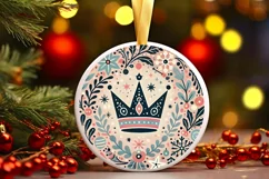 Round Christmas Ornament Sublimation|Clipart Product Image 2
