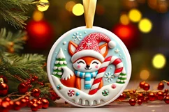 Round Christmas Ornament Sublimation|Clipart Product Image 2