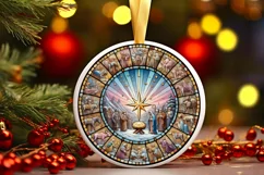 Round Christmas Ornament Sublimation|Clipart Product Image 2