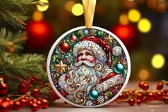 Round Christmas Ornament Sublimation|Clipart Product Image 1