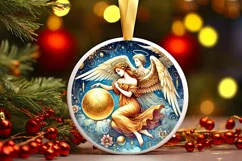 Round Christmas Ornament Sublimation|Clipart Product Image 2
