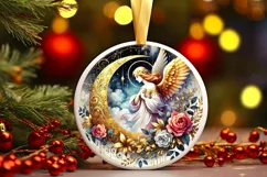 Round Christmas Ornament Sublimation|Clipart Product Image 2