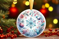 Round Christmas Ornament Sublimation|Clipart Product Image 1