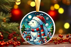 Round Christmas Ornament Sublimation|Clipart Product Image 1