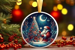 Round Christmas Ornament Sublimation|Clipart Product Image 1