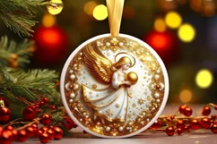 Round Christmas Ornament Sublimation|Clipart Product Image 2
