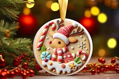 Round Christmas Ornament Sublimation|Clipart Product Image 2