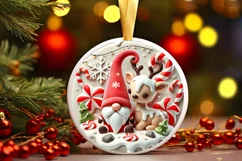 Round Christmas Ornament Sublimation|Clipart Product Image 2