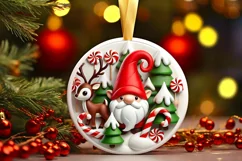 Round Christmas Ornament Sublimation|Clipart Product Image 2