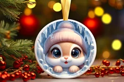 Round Christmas Ornament Sublimation|Clipart Product Image 1