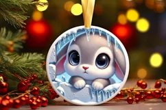 Round Christmas Ornament Sublimation|Clipart Product Image 2