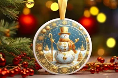 Round Christmas Ornament Sublimation|Clipart Product Image 2