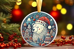 Round Christmas Ornament Sublimation|Clipart Product Image 2