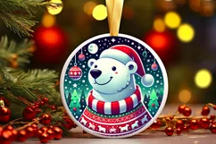 Round Christmas Ornament Sublimation|Clipart Product Image 2