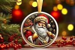 Round Christmas Ornament Sublimation|Clipart Product Image 2