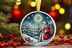 Round Christmas Ornament Sublimation|Clipart Product Image 2