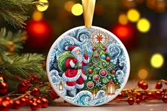 Round Christmas Ornament Sublimation|Clipart Product Image 2