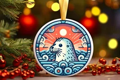Round Christmas Ornament Sublimation|Clipart Product Image 1