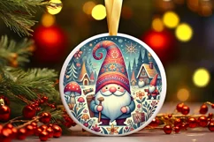 Round Christmas Ornament Sublimation|Clipart Product Image 2