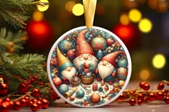 Round Christmas Ornament Sublimation|Clipart Product Image 2