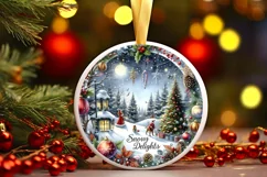 Snowy Delights Christmas Scene PNG Product Image 3