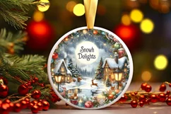 Snowy Delights Christmas Scene PNG Product Image 3