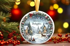 Snowy Delights Christmas Scene PNG Product Image 1