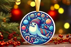Round Christmas Ornament Sublimation|Clipart Product Image 2