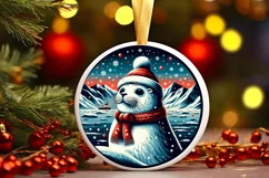Round Christmas Ornament Sublimation|Clipart Product Image 2