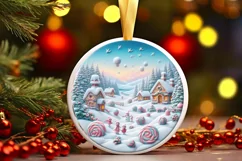 Winter Molten Candy Scene Sublimation PNG Product Image 1